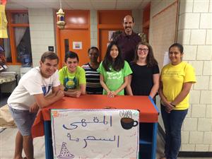 Students at the Arabic Summer Academy at Charlestown High School engaging in different activities to learn Arabic.  